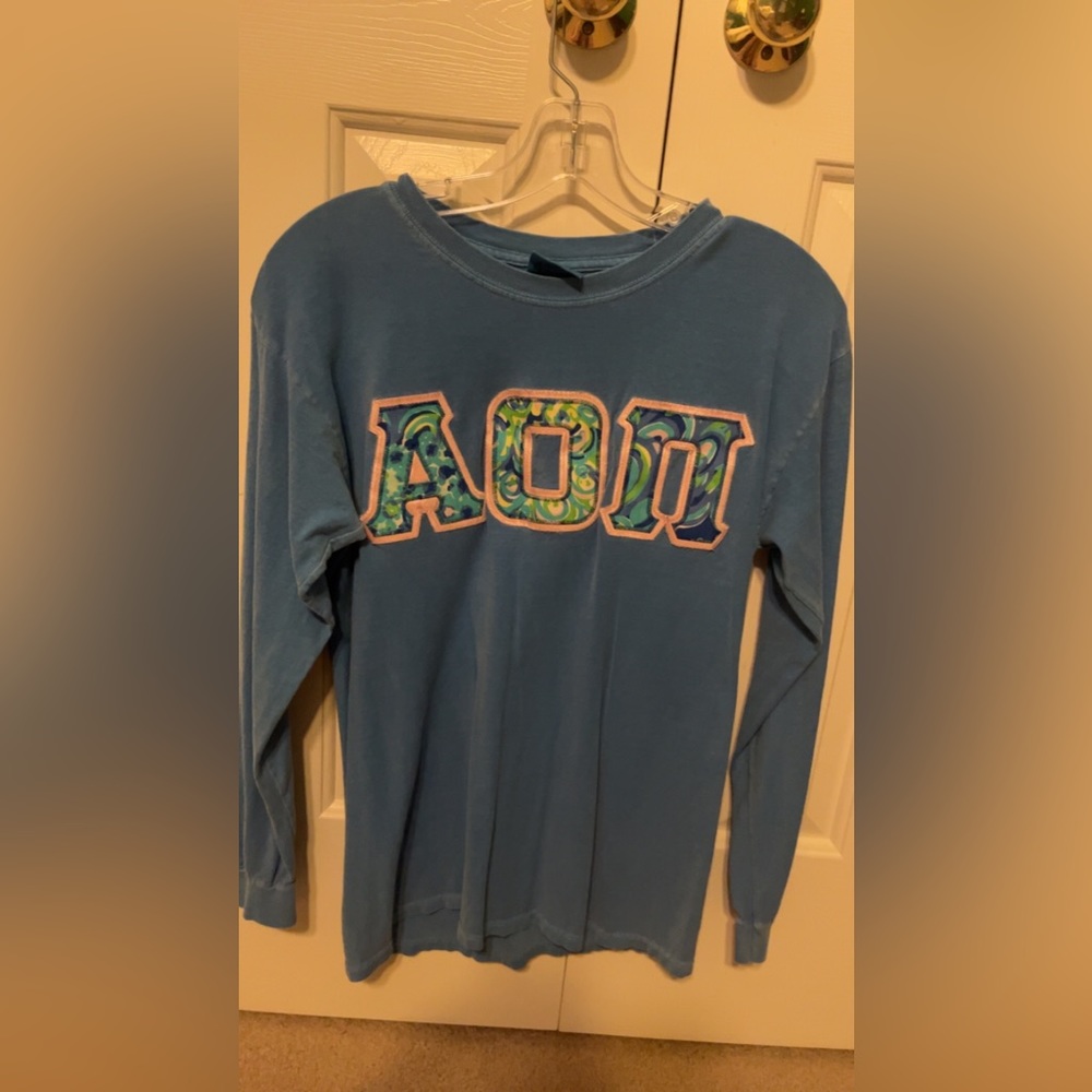 Comfort Colors stitched AOII long sleeve tshirt
